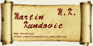 Martin Kundović vizit kartica